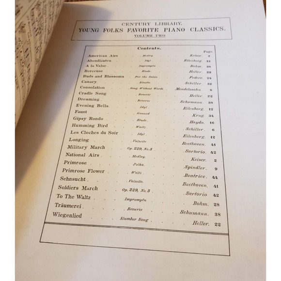 Young Folks favorite Piano Classics Second & Third Grade Vol 2 Century Library - Picture 3 of 5
